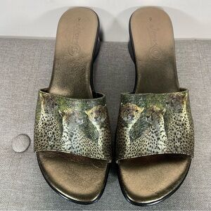 Jeon Leopard Family Wedge Sandals- woman’s 9